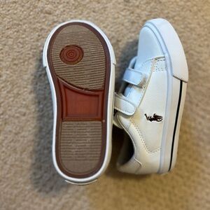 Ralph Lauren Kids White Sneakers with Velcro